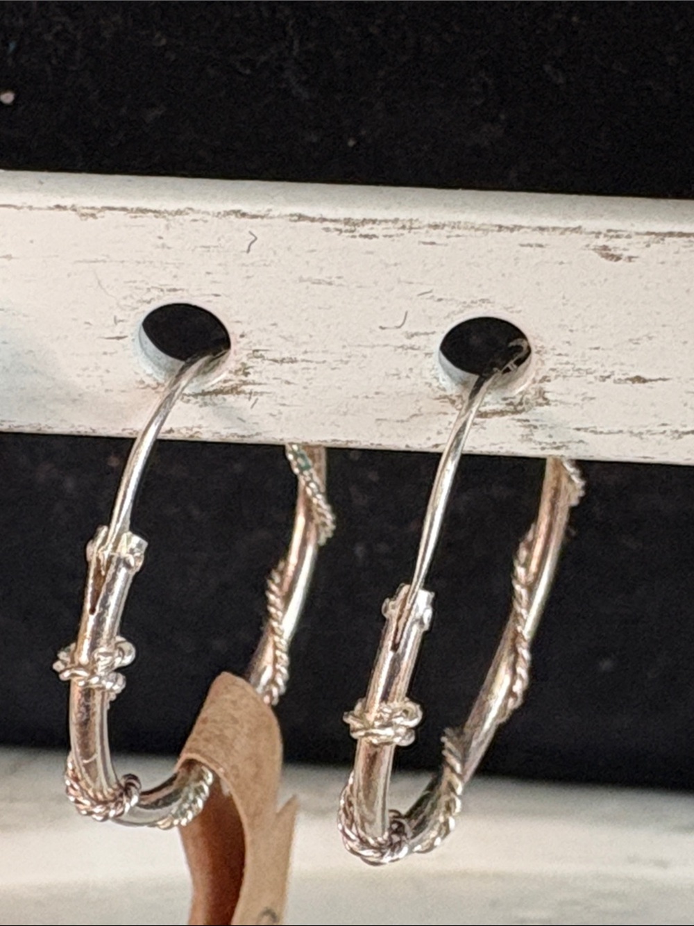Sterling silver Twisted Hoop Earrings - Pair